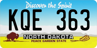 ND license plate KQE363