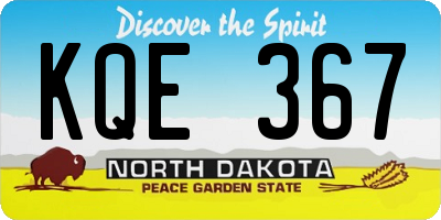 ND license plate KQE367