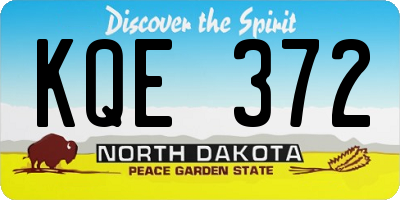 ND license plate KQE372