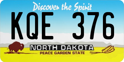 ND license plate KQE376