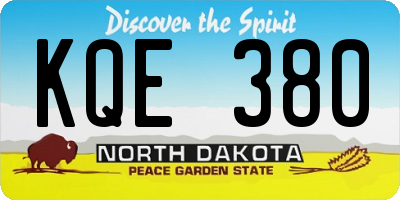 ND license plate KQE380