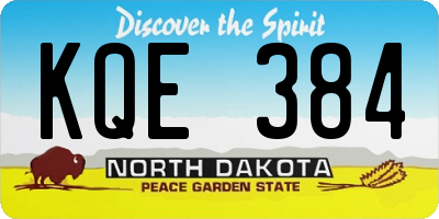 ND license plate KQE384