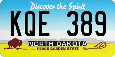 ND license plate KQE389