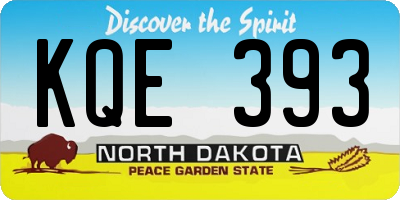 ND license plate KQE393
