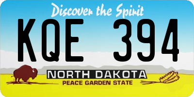 ND license plate KQE394