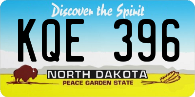 ND license plate KQE396