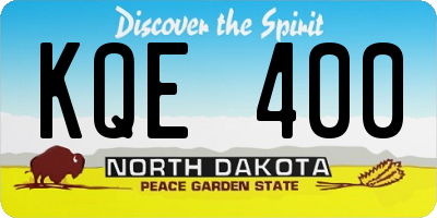 ND license plate KQE400