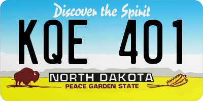 ND license plate KQE401