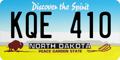 ND license plate KQE410