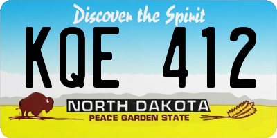 ND license plate KQE412