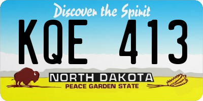 ND license plate KQE413