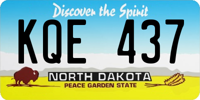 ND license plate KQE437