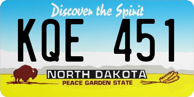 ND license plate KQE451