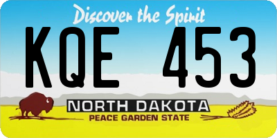 ND license plate KQE453