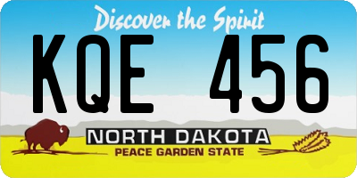 ND license plate KQE456