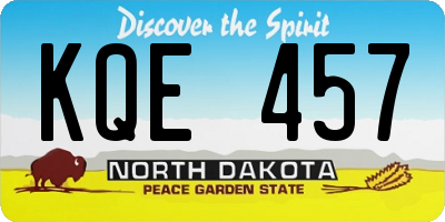 ND license plate KQE457