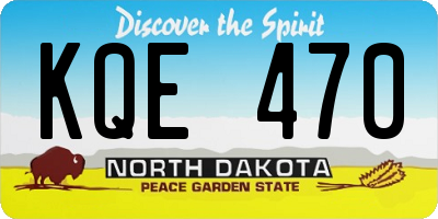 ND license plate KQE470