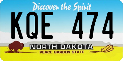 ND license plate KQE474