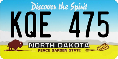 ND license plate KQE475