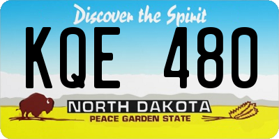 ND license plate KQE480