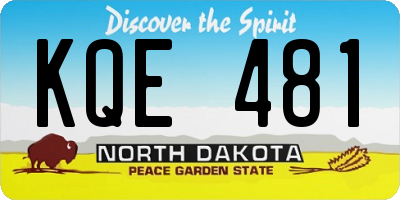 ND license plate KQE481