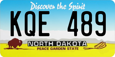 ND license plate KQE489