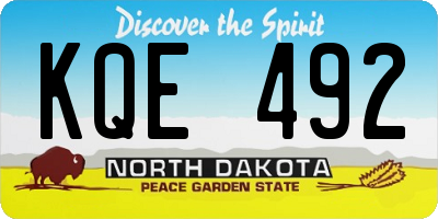 ND license plate KQE492