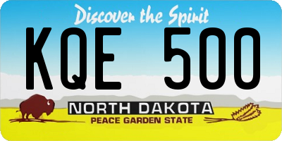 ND license plate KQE500