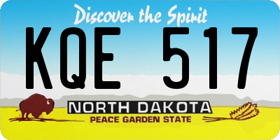 ND license plate KQE517