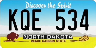 ND license plate KQE534