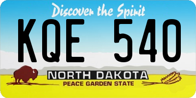 ND license plate KQE540