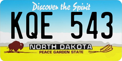 ND license plate KQE543