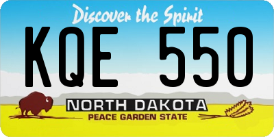 ND license plate KQE550