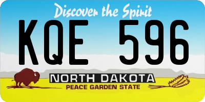 ND license plate KQE596