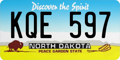 ND license plate KQE597