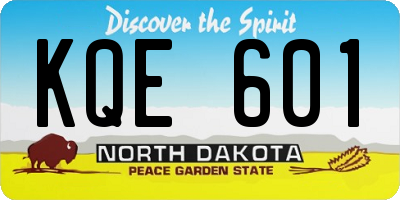 ND license plate KQE601