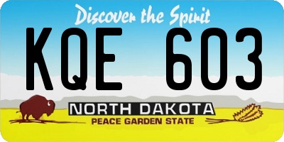ND license plate KQE603