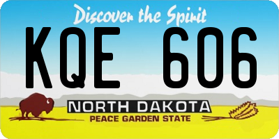ND license plate KQE606