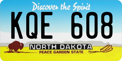 ND license plate KQE608