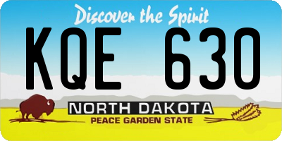 ND license plate KQE630