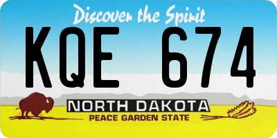ND license plate KQE674