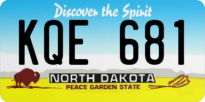 ND license plate KQE681