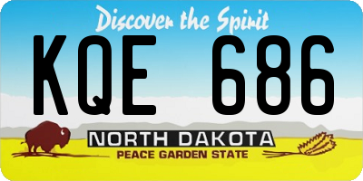 ND license plate KQE686