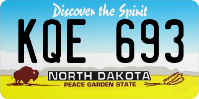 ND license plate KQE693