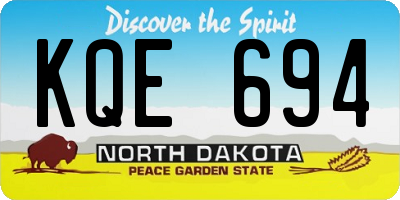 ND license plate KQE694