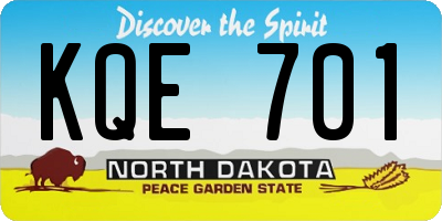 ND license plate KQE701
