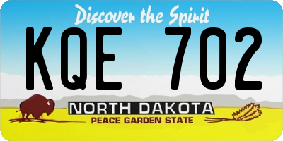 ND license plate KQE702