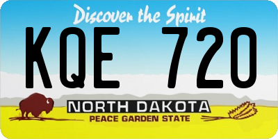 ND license plate KQE720