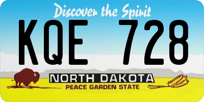 ND license plate KQE728