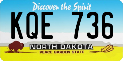 ND license plate KQE736